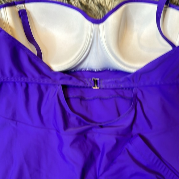 Hanna Nikole Halter Swimdress Two Piece Tankini Swimsuits Purple Sz 2X - Picture 5 of 6